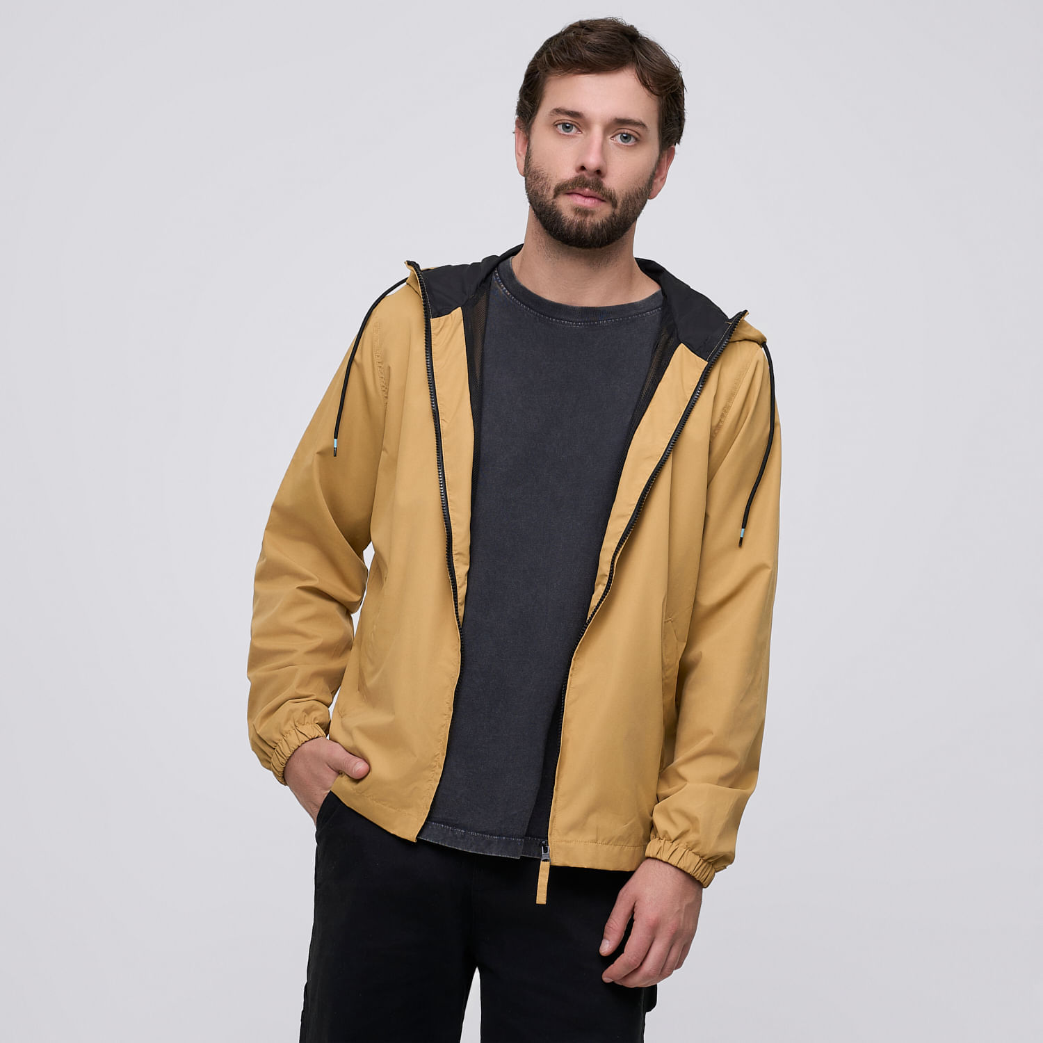Casaca Hombre Cortaviento Aereal Camel Talla S