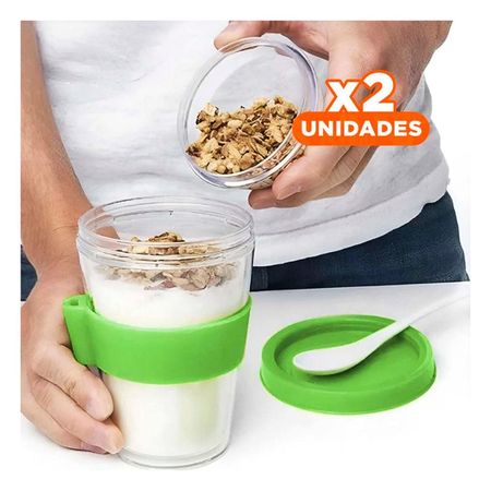 Pack2 Contenedor Verde Limon de 350 Ml para Alimentacion Diaria Organizada YPapel Regalo