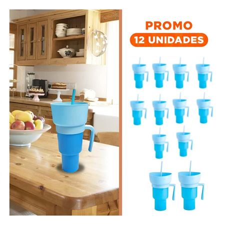 Pack12 Recipiente de Material ABS Celeste 2 en 1 para Experiencia Comoda