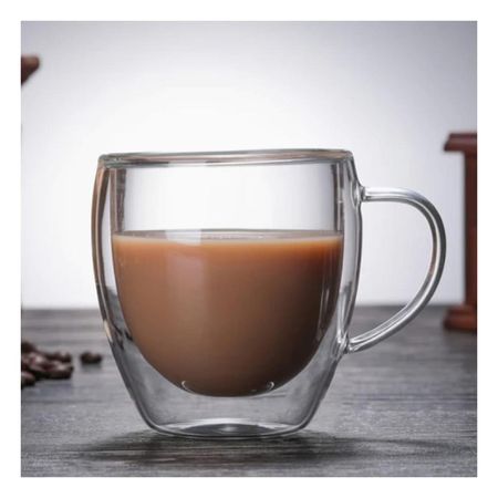 Taza de Vidrio 290 Mililitros Version Doble Capa en Transparente Sofisticada Ynotas