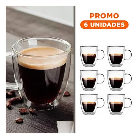 Pack6 Jarro Vidrio Transparente 320 Mililitros Formato Doble Capa YRegalo Sticker