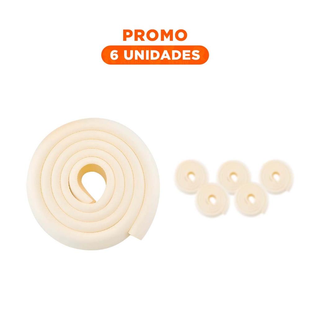 Pack6 Borde Seguro de Espuma Acolchada para Esquinas de Mesa Seguridad Crema Y Regalo Sticker