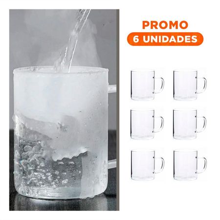 Pack6 Vaso Transparente con Estetica Moderna y Medida 400 Mililitros Y Regalo Sticker