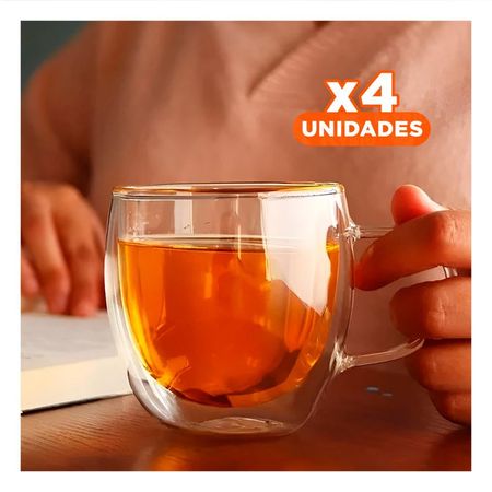 Pack4 Copa Presentacion de 9x5x5cm de 250ml Color Transparente Vidrio Y Regalo Sticker