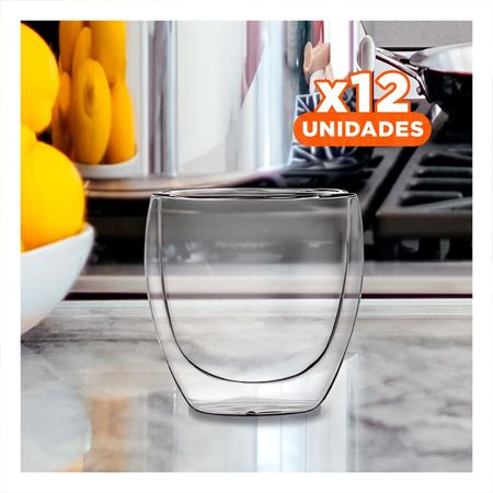 Pack12 Vaso Espresso en Presentacion 100 ML Vidrio Borosilicato Transparente
