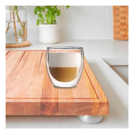 Taza de 100 ML para Espresso en Color Transparente con Doble Capa Borosilicato Y Papel Regalo