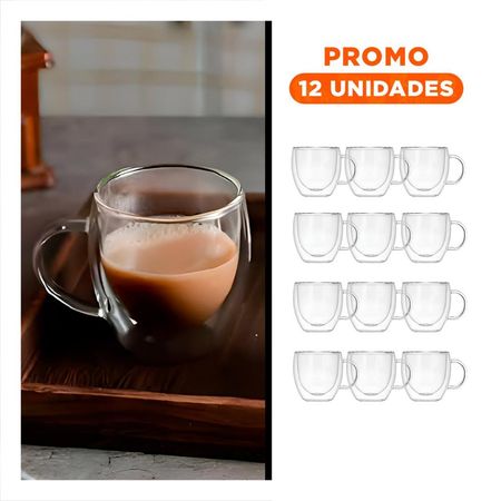 Pack12 Vaso Presentacion Clara de 250ml Vidrio de Dimensiones 9x5x5cm