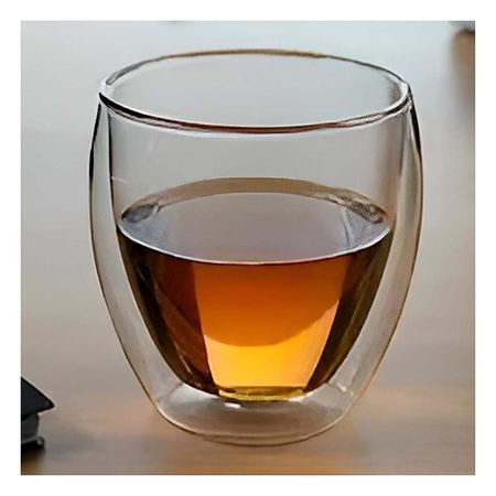 Blanco Vaso Doble Capa 460 ml Transparente Decoracion Funcional para Hogar