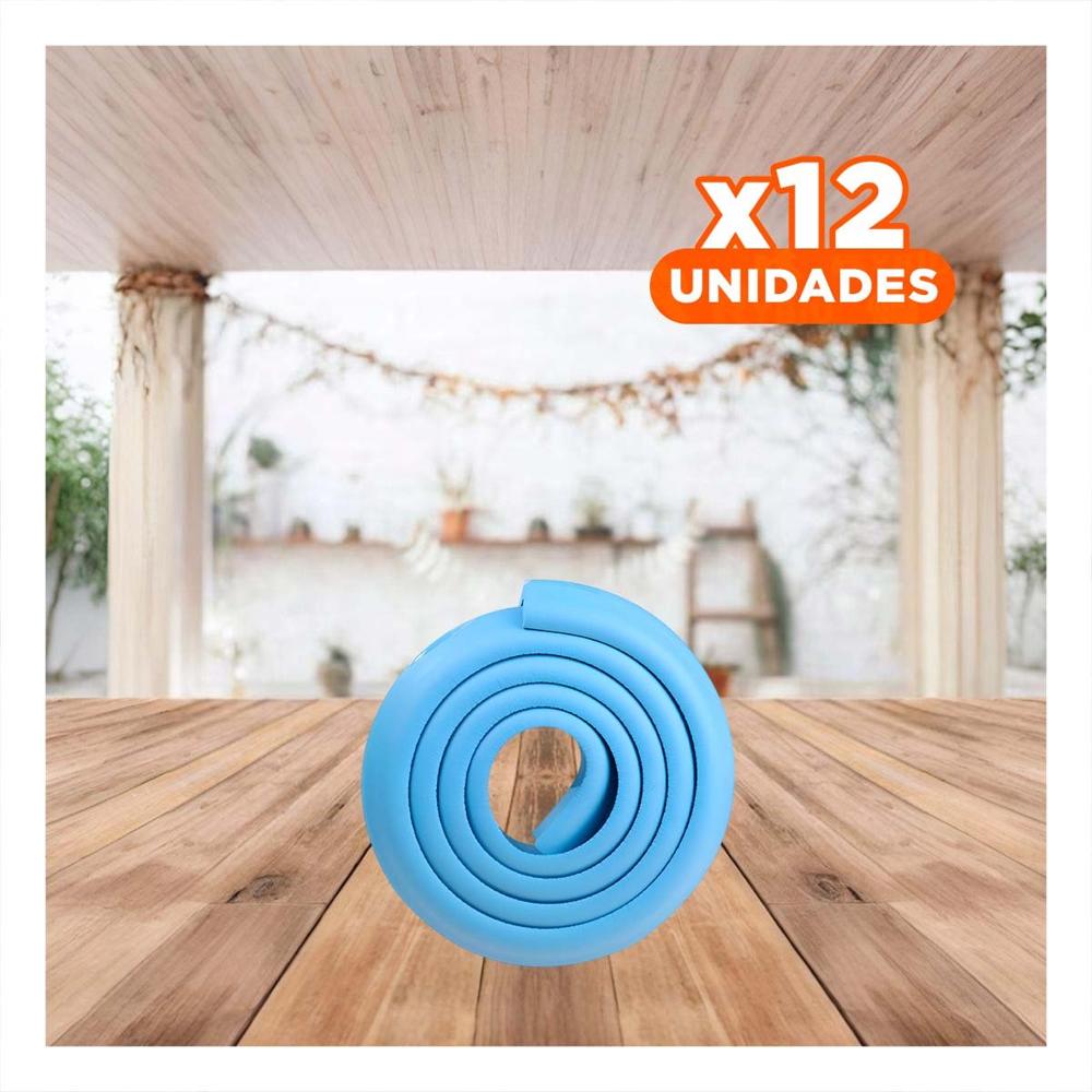 Pack12 Cobertura Esquina de Espuma para Bordes de Mesa y Muebles Azul Y Papel Regalo