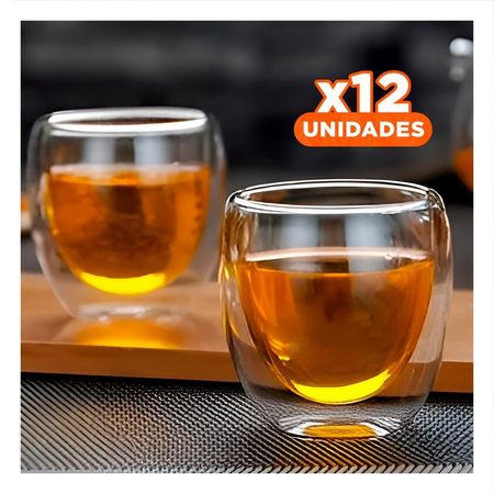 Pack12 Elegante Vaso Doble Capa 460 ml Transparente Detalle Festivo Casa Y Regalo Sticker