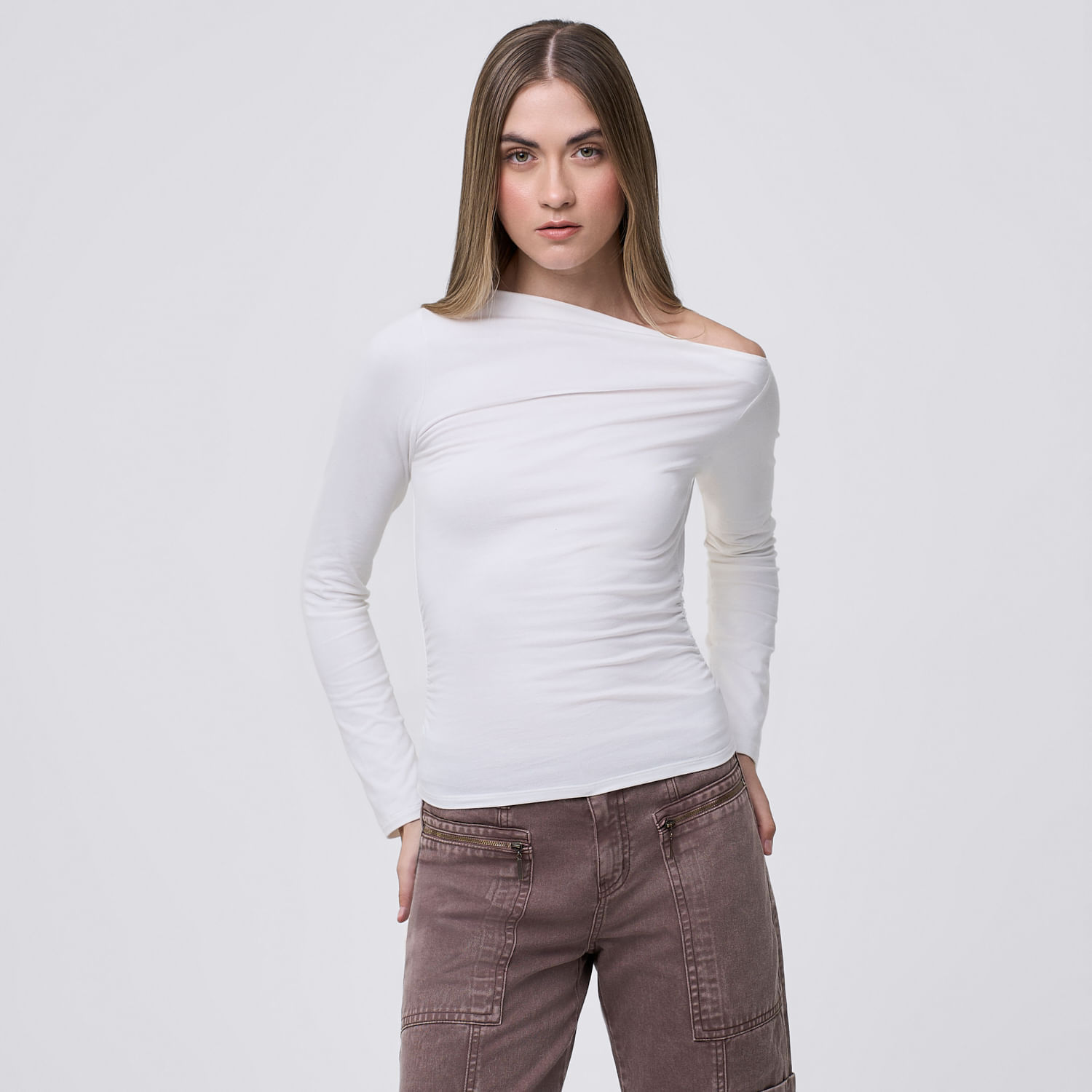Polo Mujer Lado Hypnotic Manga Larga Off White Xs