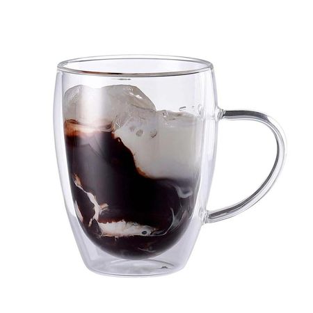 Taza en Color Transparente 300 Mililitros Doble Capa Estilo Minimalista YRegalo Sticker