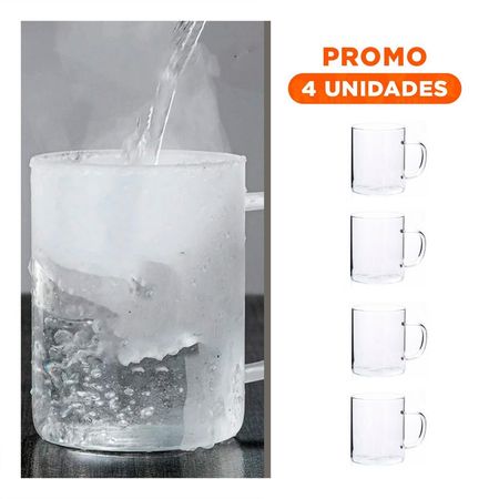Pack4 Copa Transparente 400 Mililitros con Presencia Delicada y Estilo Actual