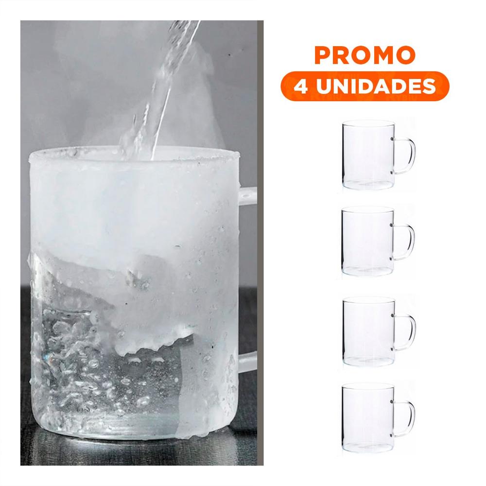 Pack4 Copa Transparente 400 Mililitros con Presencia Delicada y Estilo Actual
