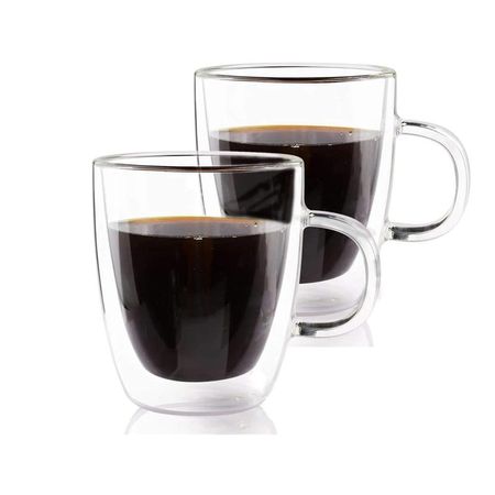 Taza en Color Transparente 320 Mililitros Doble Capa Estilo Minimalista YRegalo Sticker
