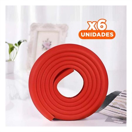 Pack6 Borde Seguro de Espuma Flexible para Esquinas de Muebles Rojo Y Papel Regalo
