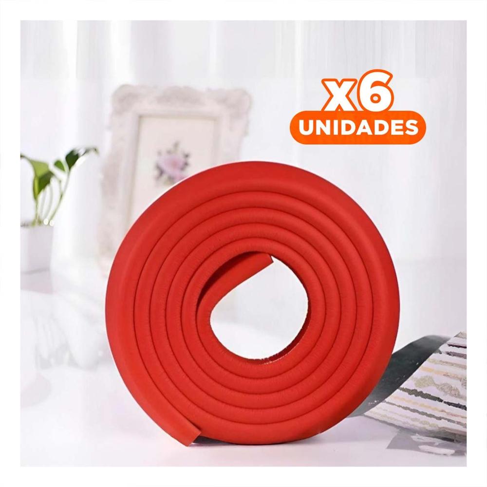 Pack6 Borde Seguro de Espuma Flexible para Esquinas de Muebles Rojo Y Papel Regalo