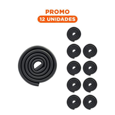 Pack12 Borde Seguro de Espuma Resistente para Esquinas de Muebles en Casa Negro