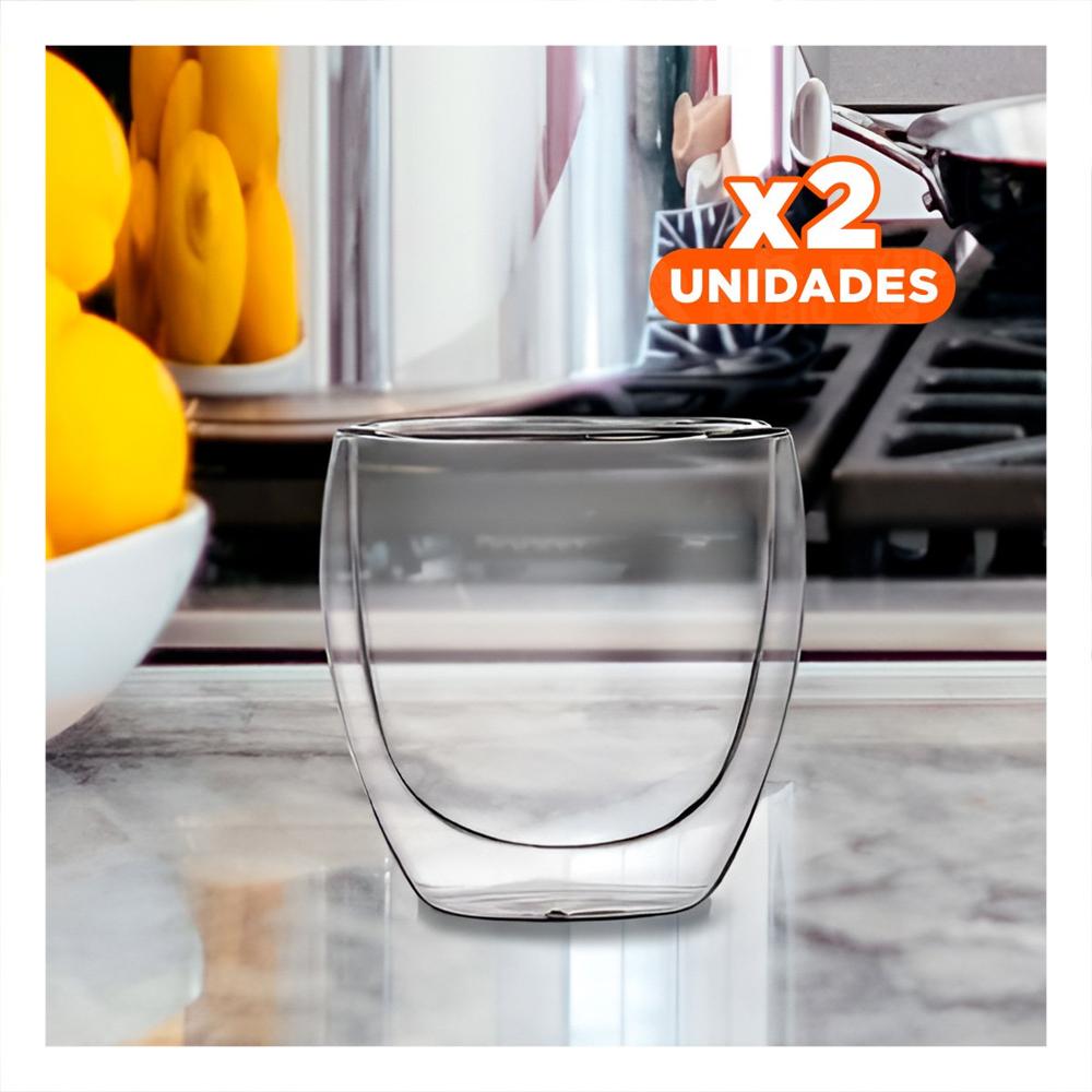 Pack2 Recipiente 100 ML Estilo Espresso en Borosilicato Color Transparente