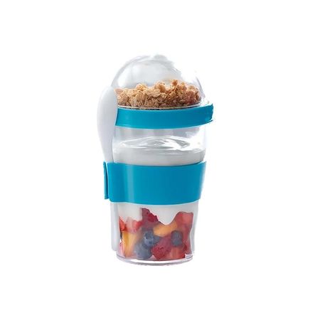 Vaso con Capacidad 350 Ml para Yogurt y Cereal en Celeste para Hogar YRegalo Sticker