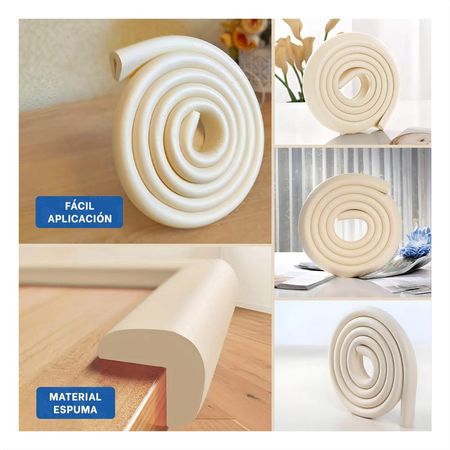 Protector Esquinero de Espuma Acolchada para Bordes de Mesa Seguridad Crema Y Ligas Regalo