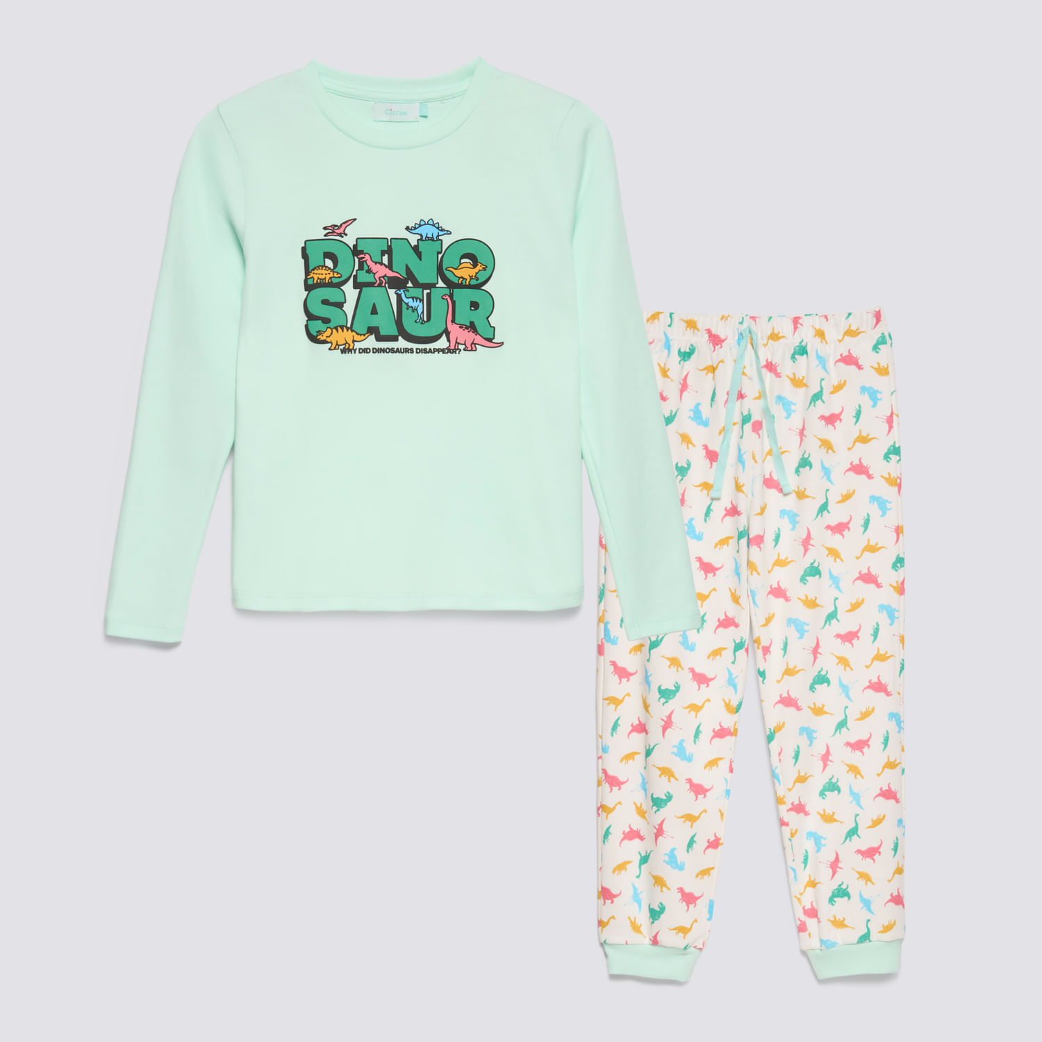 Pijama 2 Piezas Manga Larga Niño Algodón Circus Aqua Talla 12