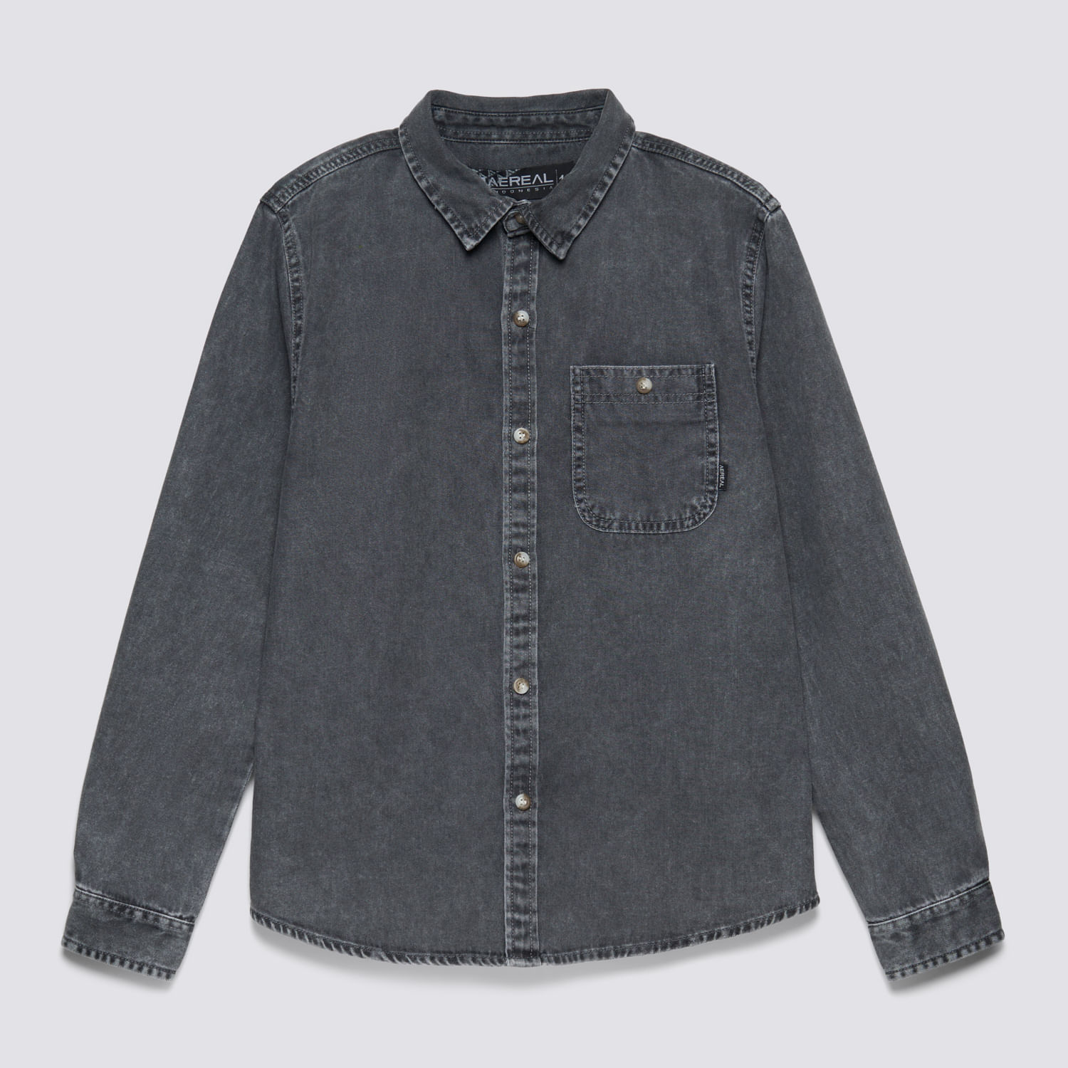 Camisa Manga Larga Teen Niño Denim Aereal Charcoal Talla 14