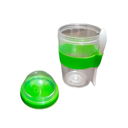 Vaso con Capacidad 350 Ml para Yogurt y Cereal en Verde Limon para Hogar Y Regalo Sticker