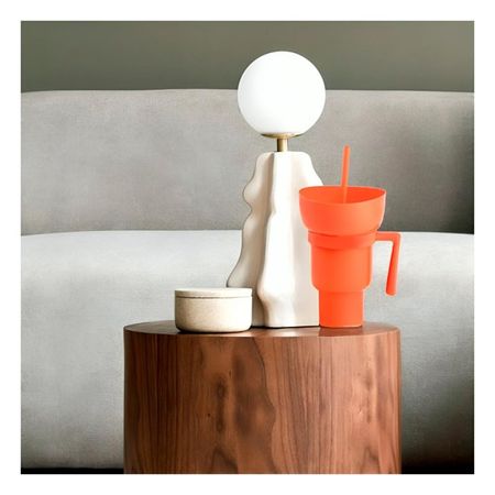 Vaso 2 en 1 en Material ABS Anaranjado para Momentos de Cine y Entretenimiento Y Notas