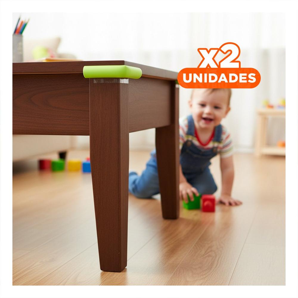 Pack2 Tira Protectora de Bordes Espuma 2 Metros Verde Limon Seguridad Hogar