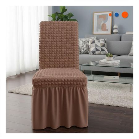 Funda para Silla Elastica Color Marron con Patron de Burbujas Cuadradas Y Papel Regalo