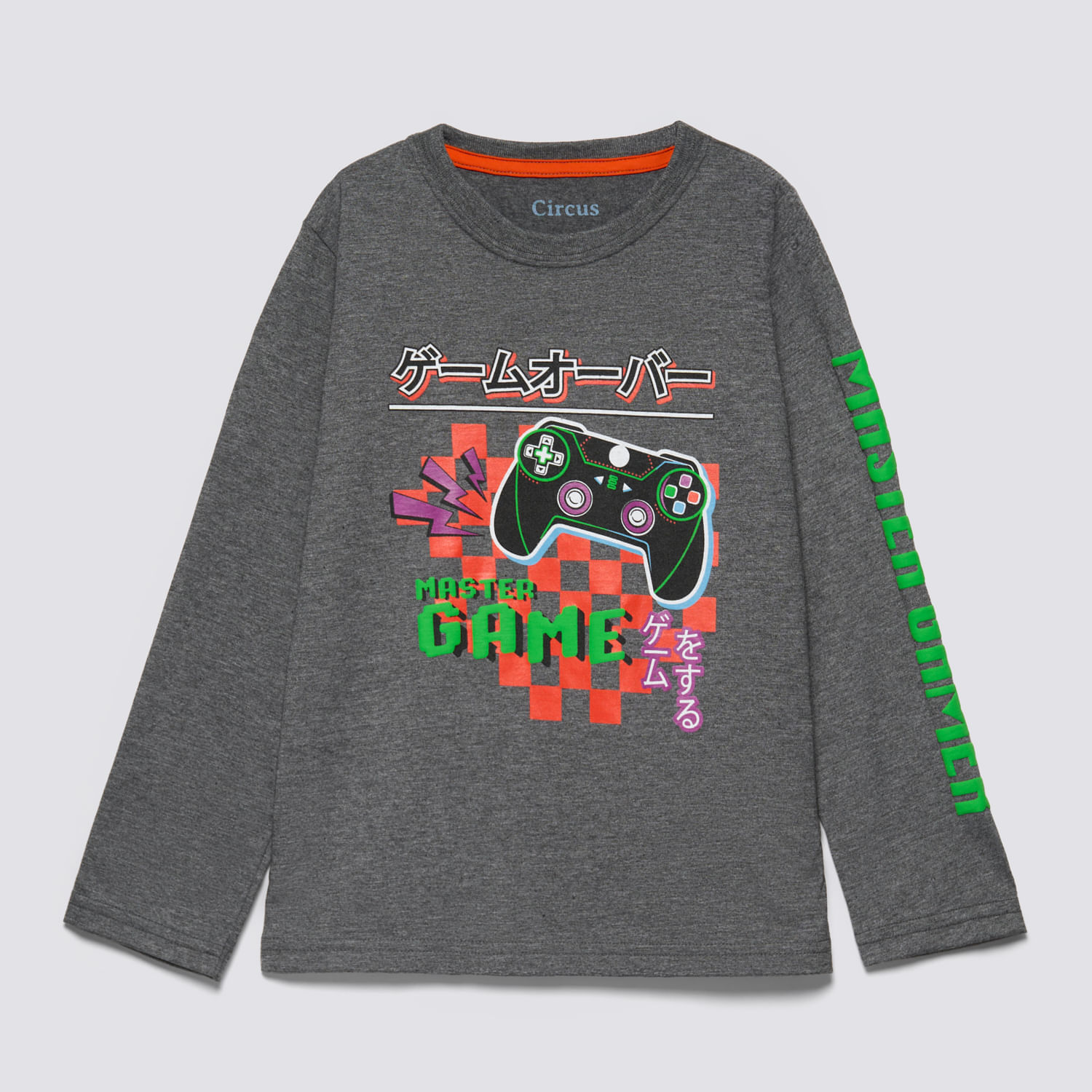 Polo Manga Larga Niño Manga Print Circus Charcoal Talla 4