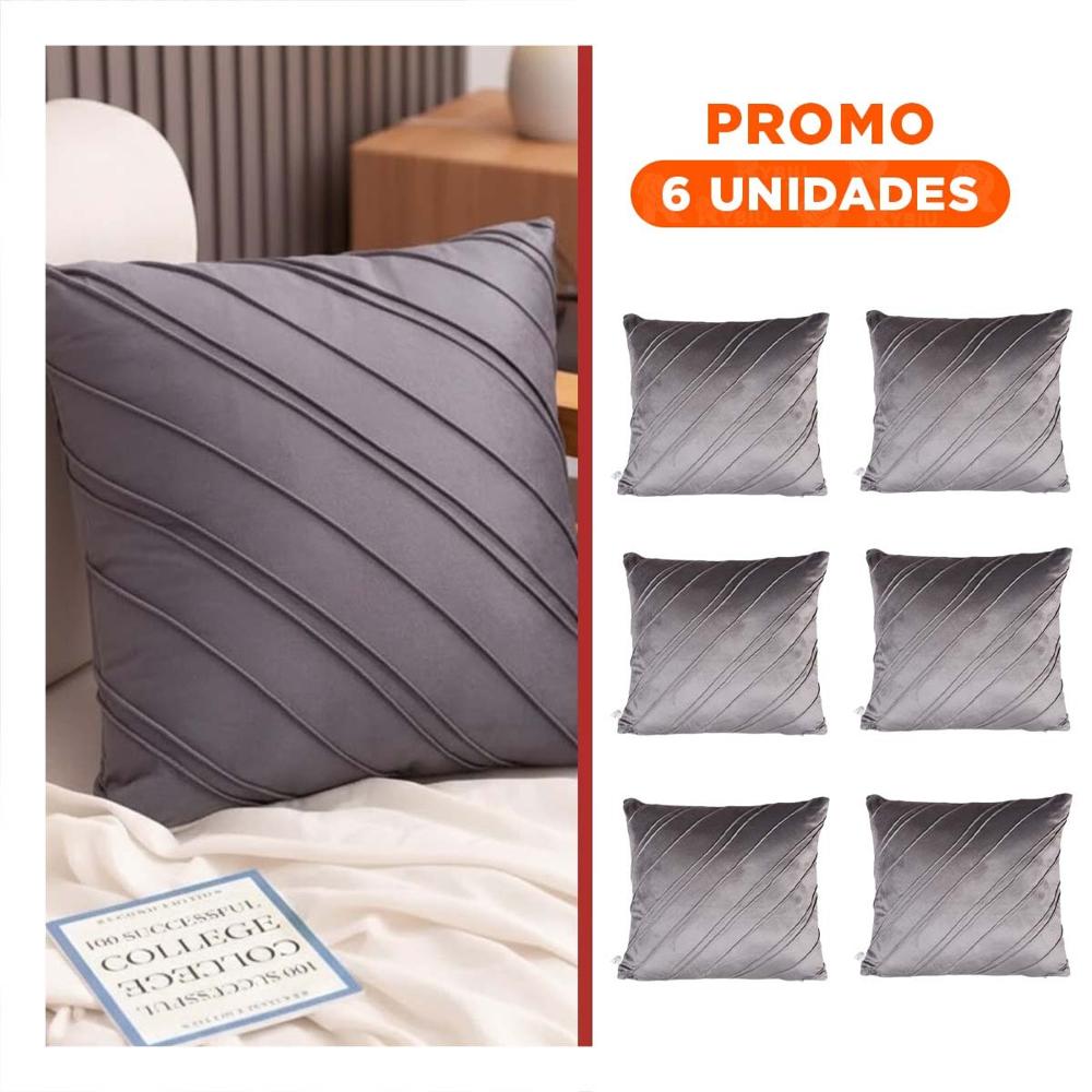 Pack6 Forro con Textura Suave y Diagonales Marcadas en Tono Plomo Intermedio Y Regalo Sticker