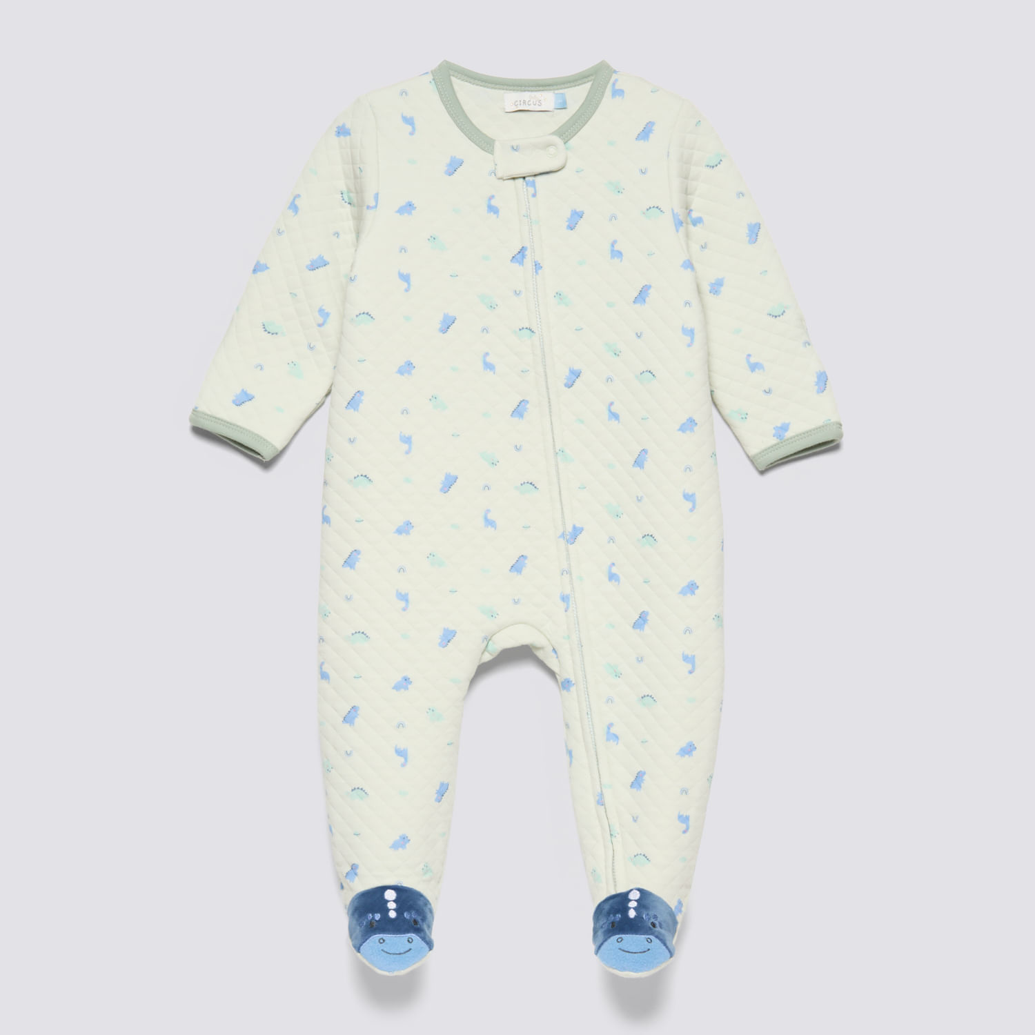 Pijama Enterizo Recién Nacido Quilted Zip Baby Circus Verde Talla 9M