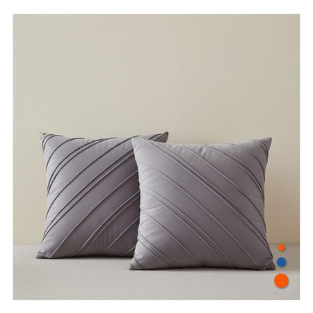 Funda Pensada para Almohada con Estilo Diagonal y Terciopelo de Color Plomo Oscuro Y notas
