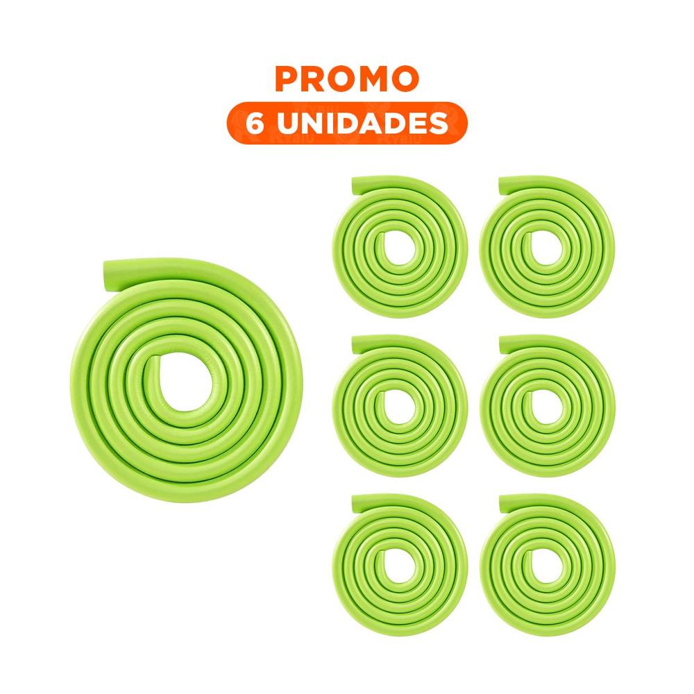 Pack6 Espuma Protectora para Bordes 2 Metros Verde Limon Seguridad Interior Y Regalo Sticker