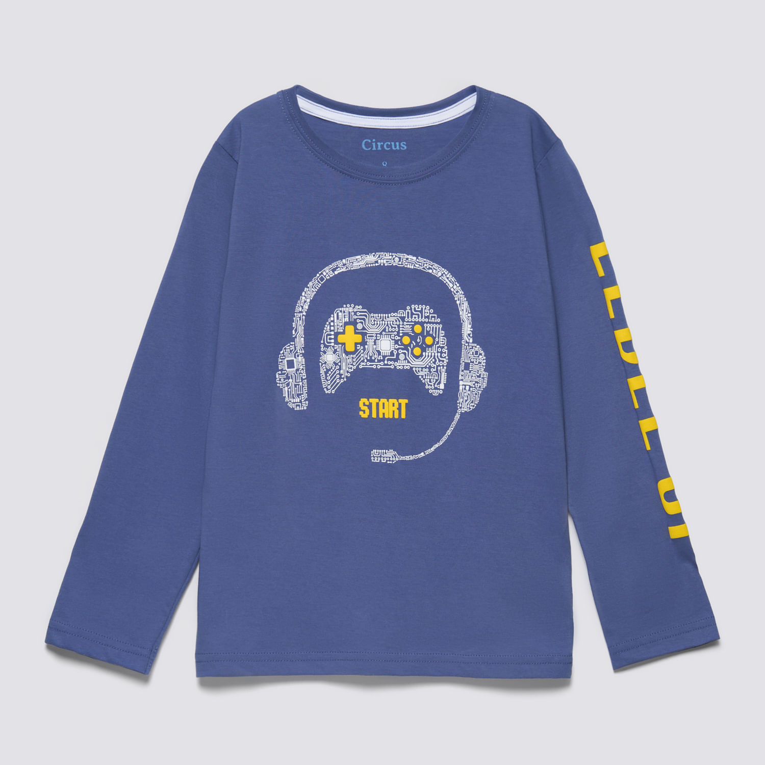 Polo Manga Larga Niño Manga Print Circus Azul Talla 12