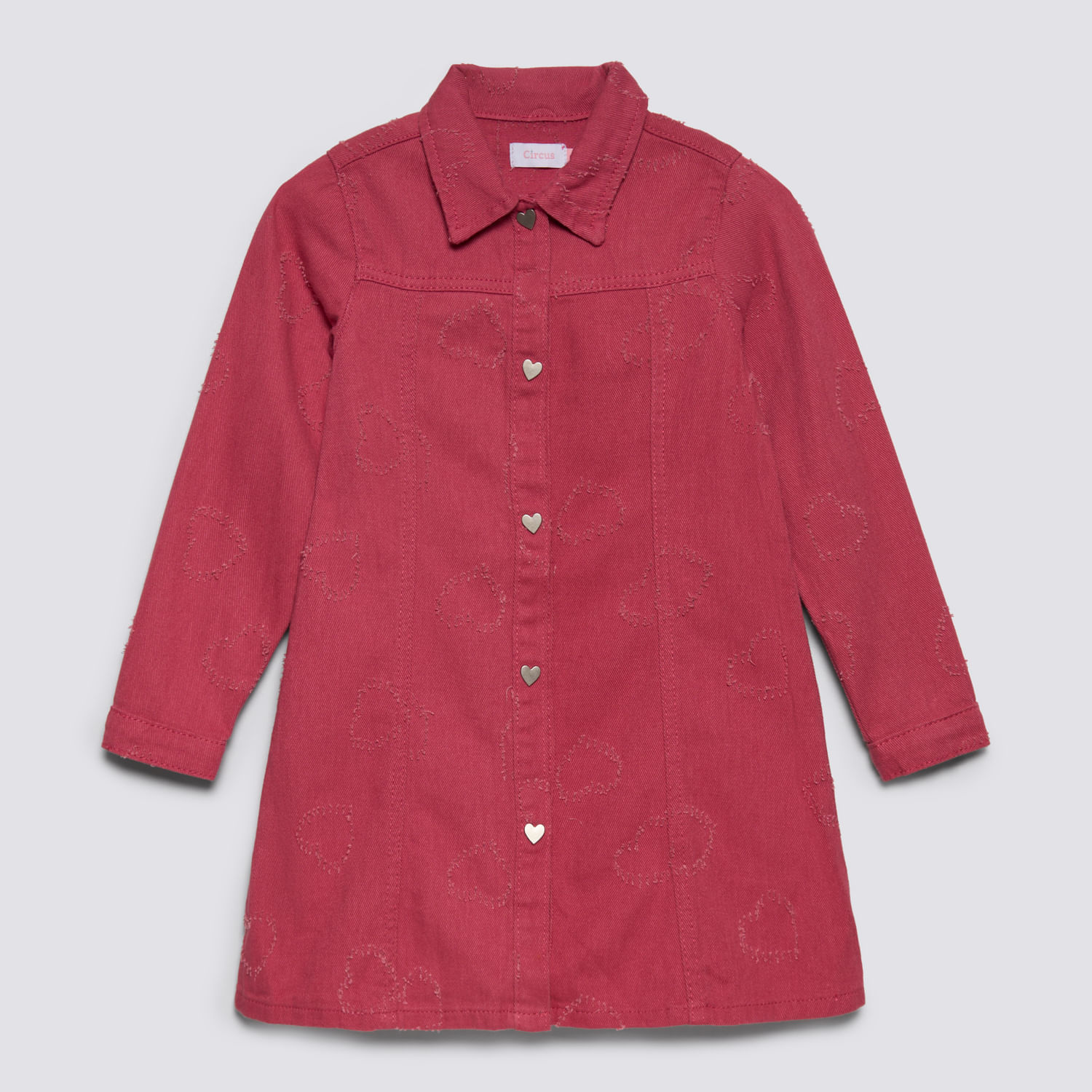 Vestido Manga Larga Niña Denim Heart Circus Fresa Talla 12