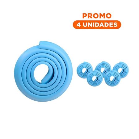 Pack4 Esquinero Protector de Espuma Acolchada para Bordes Filosos de Mesa Azul
