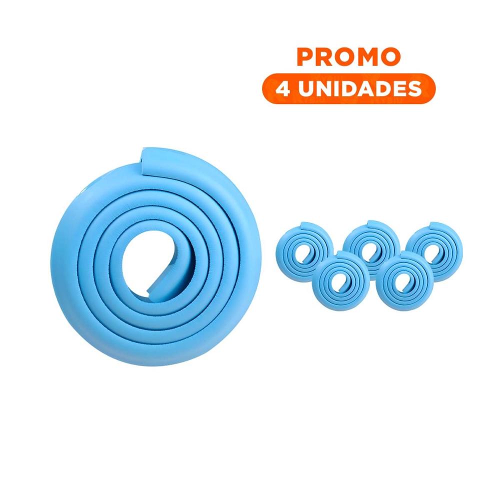 Pack4 Esquinero Protector de Espuma Acolchada para Bordes Filosos de Mesa Azul