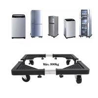 Base Movible Ajustable para Electrodomésticos Lavadora Refrigeradora y Muebles en Color Negro.