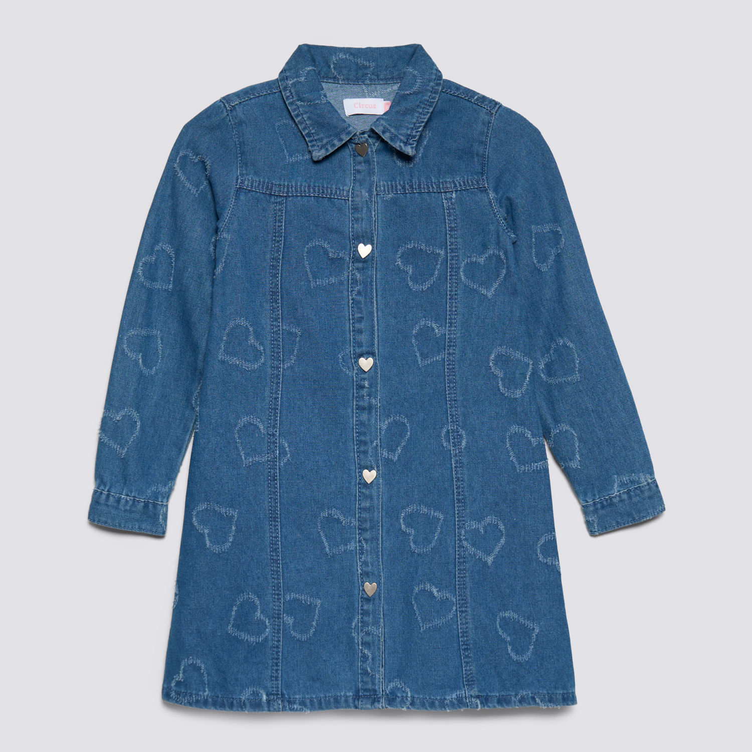 Vestido Manga Larga Niña Denim Heart Circus Azul Talla 10