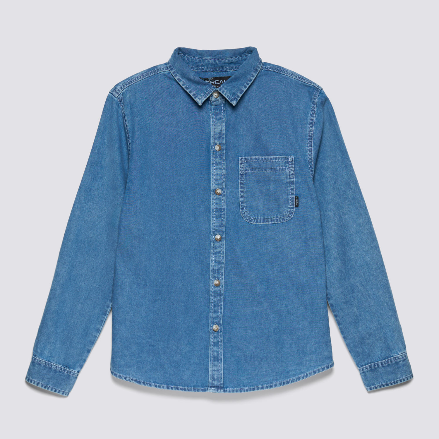 Camisa Manga Larga Teen Niño Denim Aereal Celeste Talla 16