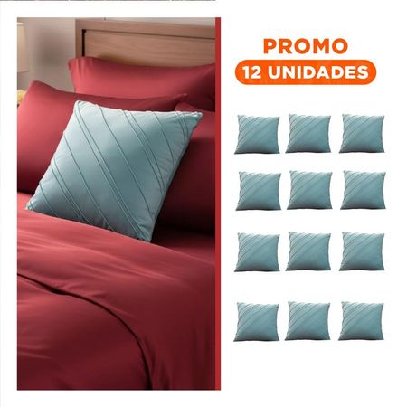 Pack12 Forro para Almohada con Acabado Visual Equilibrado en Color Celeste Claro