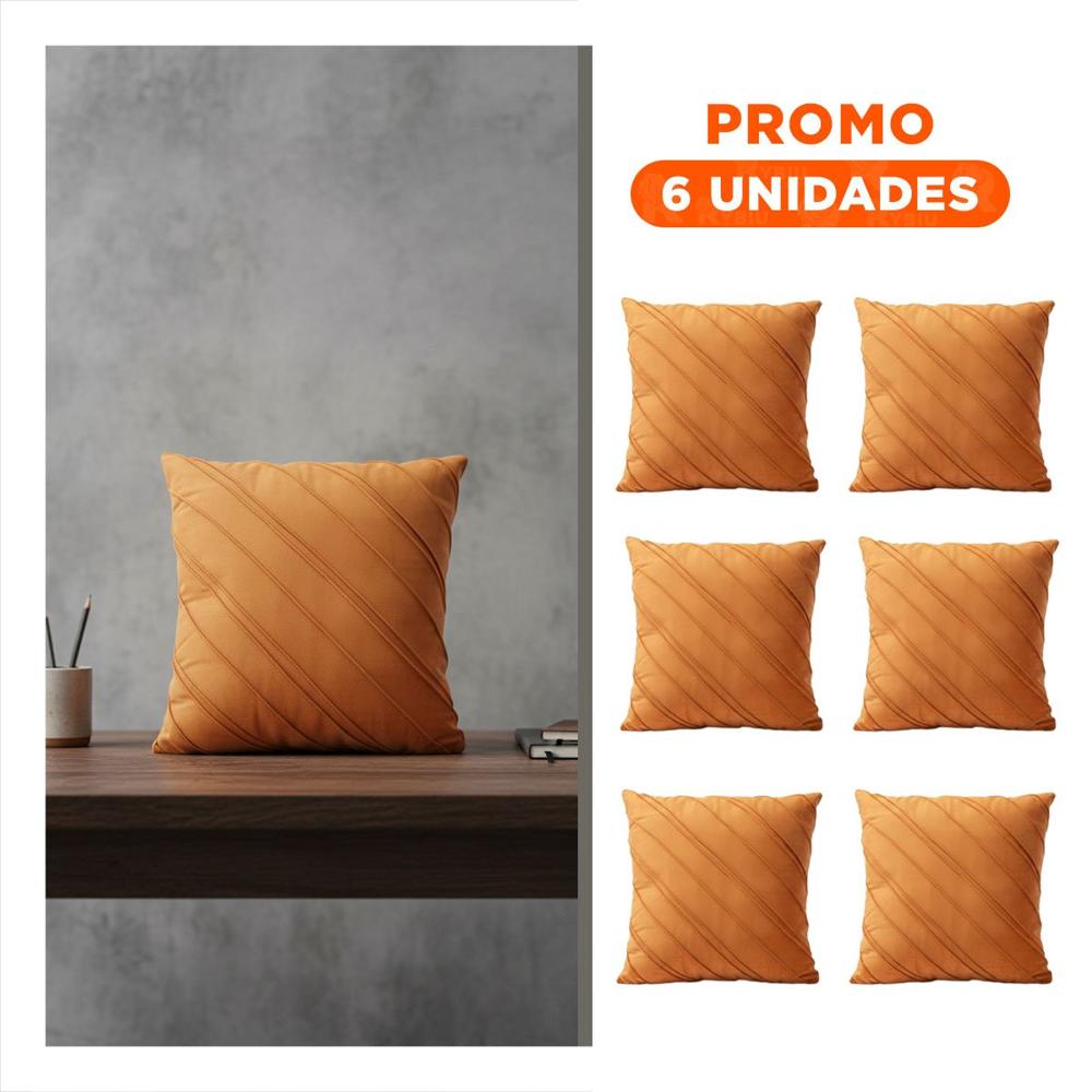 Pack6 Forro con Textura Suave y Diagonales Marcadas en Tono Naranja Y Regalo Sticker