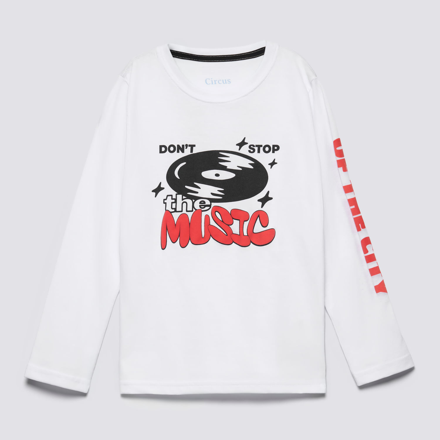 Polo Manga Larga Niño Manga Print Circus Blanco Talla 10