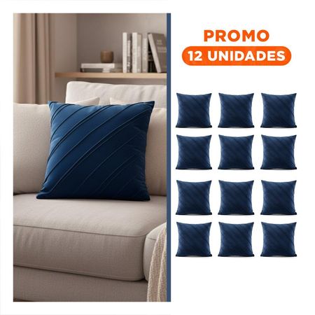 Pack12 Forro para Almohada con Acabado Visual Equilibrado en Color Azul