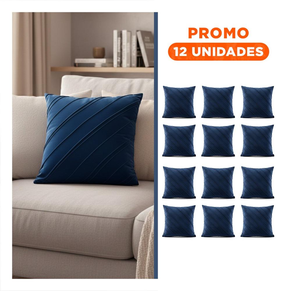 Pack12 Forro para Almohada con Acabado Visual Equilibrado en Color Azul