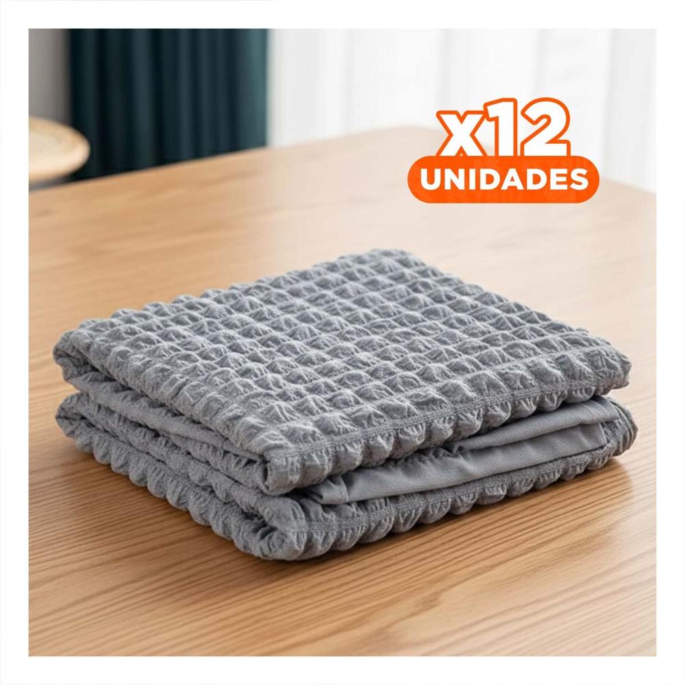 Pack12 Cubierta Color Plomo para Silla Elastica con Relieve de Burbujas Y Papel Regalo