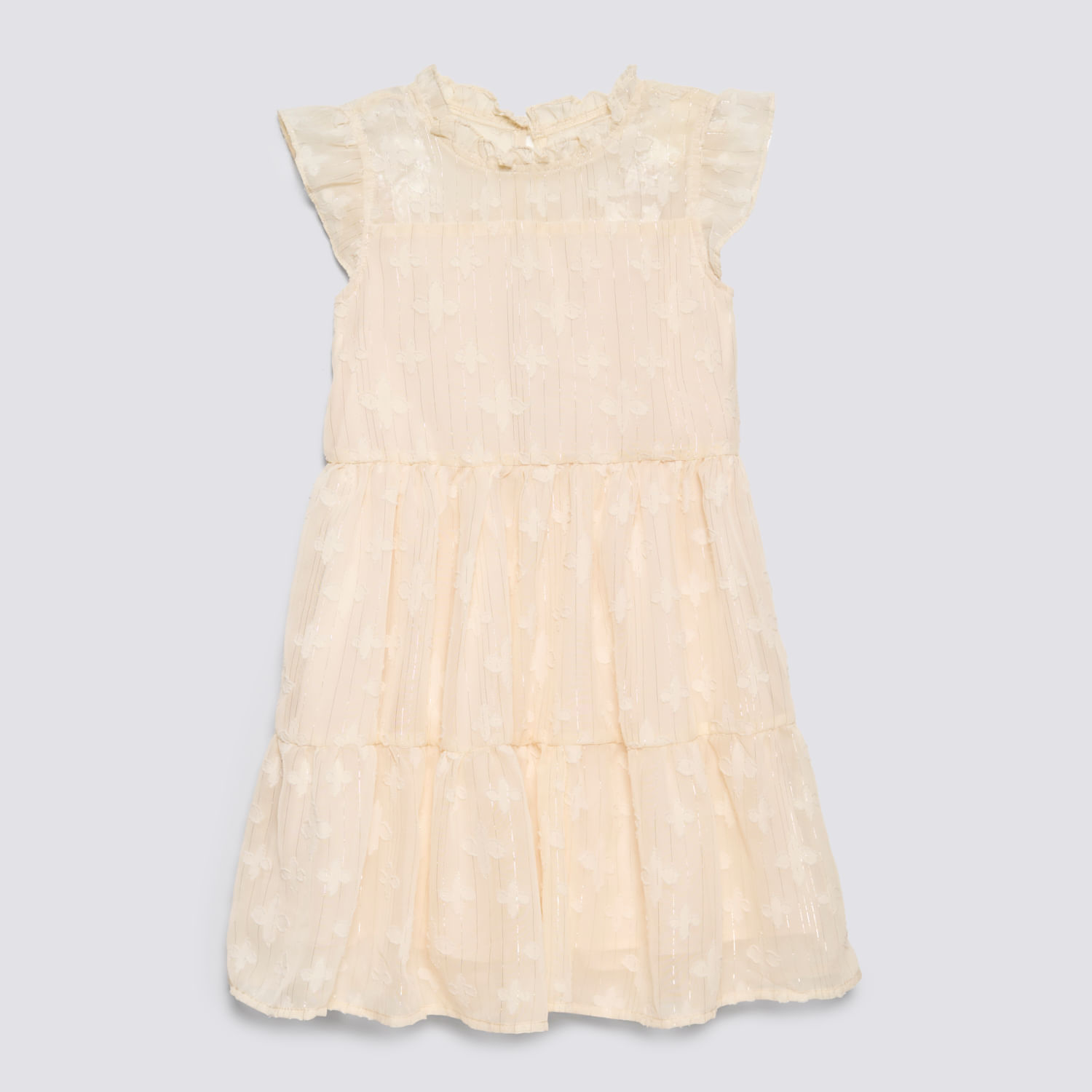 Vestido Manga Corta Niña Fiesta Lurex Circus Beige Talla 8